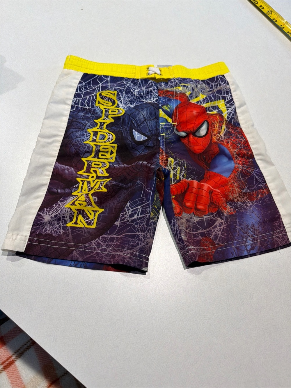 Marvel Spider-Man Boys' Yellow, Red & Blue Swim Trunks